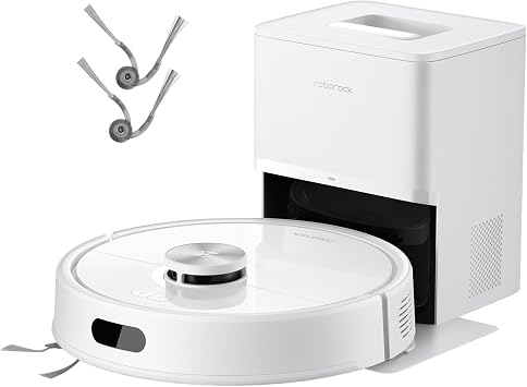 roborock Q7 M5+ Robot Vacuum and Mop White with Zero-Tangling Side Brushes Replacement 2 Pieces