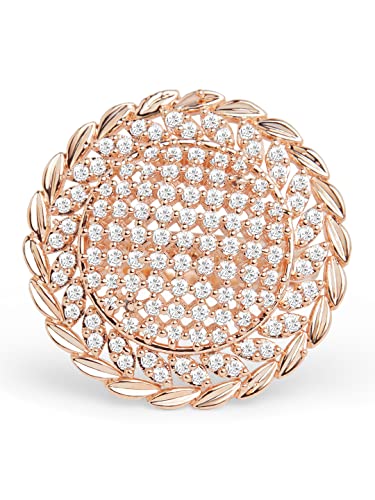 Dazzling Cubic Zirconia Party Bling Statement Brass Adjustable Finger Ring