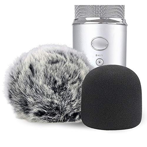 Windscreen Muff and Foam for Blue Yeti, Blue Yeti Pro USB Condenser Microphone, Indoor Outdoor Microphone Windshield 2 PACK by SUNMON