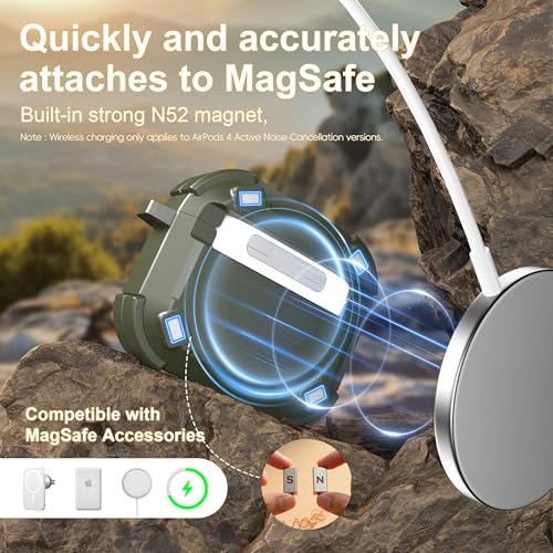 Image of RFUNGUANGO for AirPods 5 /4 Case (2026 /2024) with Lock, Green