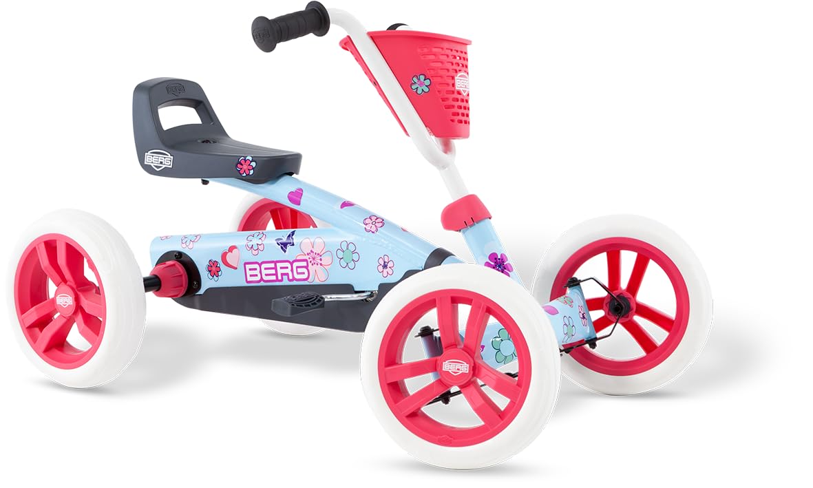 Berg Buzzy Bloom Pedal Gokart, Kinderfahrzeug, Tretauto, Kinderspielzeug, Hohe Sicherheid und Stabilität, Kettcar ab 2 Jahre, Hellrosa
