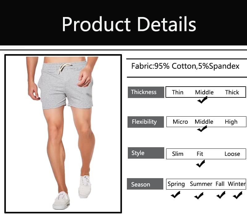 JackieLove Men's & Women's 3 Sweat Gym Running Workout Athletic Short Training Lounge Cotton Shorts Bottoms
