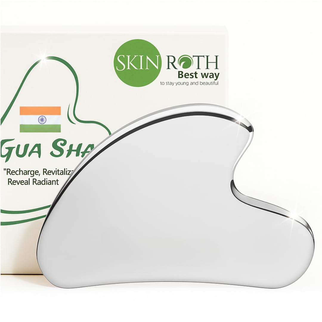 Absolute Scratch-Free Guarantee | Stainless Steel Gua Sha | Dual-Sided Smooth Edges | Facial & Body Massager for Anti-Aging, Jawline, Neck & Eyes (Heart Shape)
