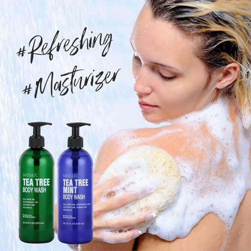 Image of AnatoliaDaphne Tea Tree Body Wash and Shower Gel with Vitamin E for Jock Itch, Eczema, Ringworm, Body Odor, Body Wash Women & Men with Added Body Oils,LARGE 20.2 FL Oz Bottle (Tea Tree, Pack of 3)