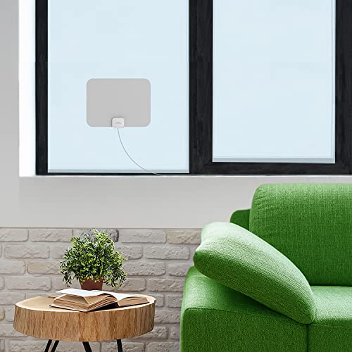 Mohu Leaf – New Look, Warm Grey Design – Ultra-Thin Indoor Tv Antenna, Uhf Vhf, 40-Mile Range, Multi-Directional, 4K Uhd, Nextgen Tv - W/ 12 Ft. Cable #TOP5