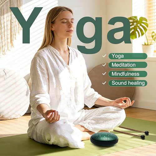 Image of Alloy Steel Tongue Drum 11 Note 6 Inches C-Key Tank Drum Handpan Drum Panda Balmy Drum Percussion Instrument for Meditation Entertainment Musical Education Concert Mind Healing Yoga