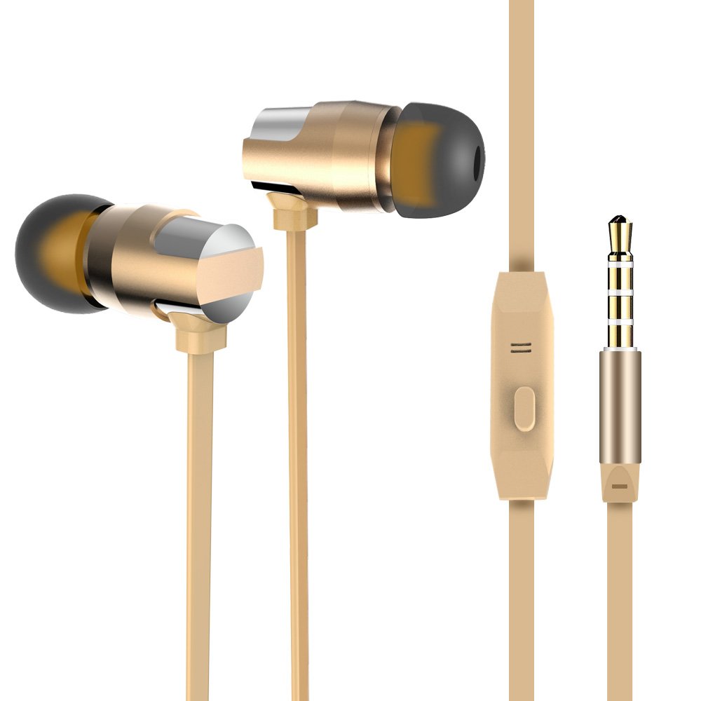 Earbuds, ZIOFEN in-Ear Headphones Headsets Heavy Bass Earphones with Microphone Mic Wired Earbuds and Volume Control for iPhone Samsung iPad and Most Android Phones (Yellow)