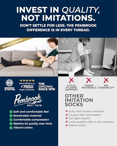 Image of Pembrook Cotton Light Compression Socks for Women & Men - 3 Pairs | 8-15 mmHg Comfort Compression Socks for Men & Women