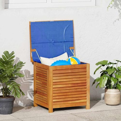 Tidyard Arcón Exterior,Baúl almacenaje,Banco para Exterior,Arcón Jardin Exterior Impermeable,Arcón Almacenaje Exterior,Caja de almacenaje de jardín Madera Maciza Acacia 60x50x56 cm