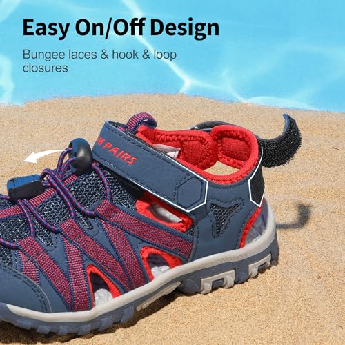Image of DREAM PAIRS Boys Girls Closed-Toe Outdoor Summer Water Sport Sandals for Toddler /Little /Big Kid
