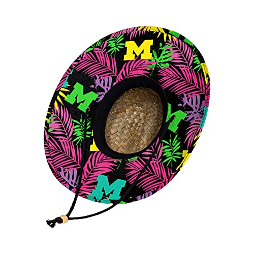 Image of FOCO Men's NCAA College Team Logo Floral Straw Sun Hat