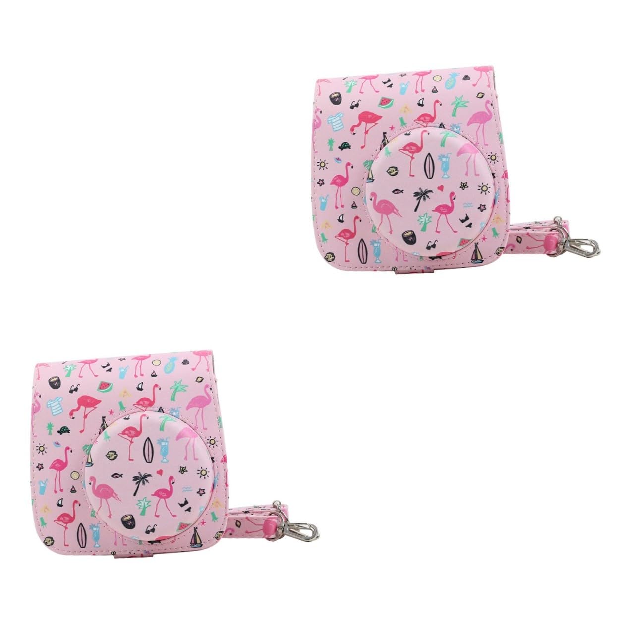 HOMSFOU 2pezzi Borsa Protettiva Pu Fotocamera Istantanea Con Tracolla Design Elegante e Facile Da Pulire Compatibile Con Mini e Rosa
