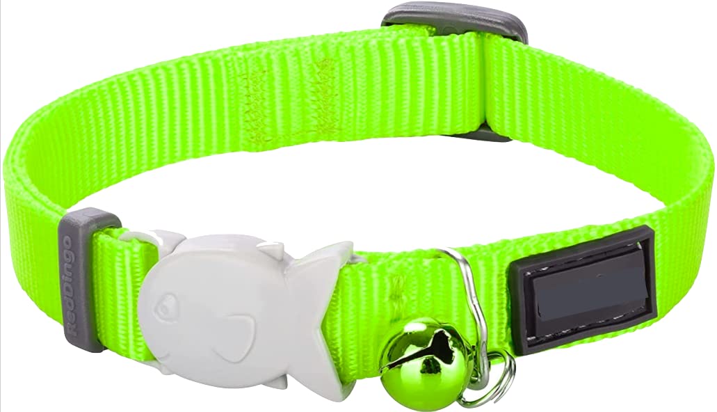 Pet Me Shiny Nylon Cat Collar with Bell and Cute Fish Shaped Lock Adjustable from 23cm to 35 cm one Size Fits All (Neon) (B0B82HHMDV) Amazon Price History, Amazon Price Tracker