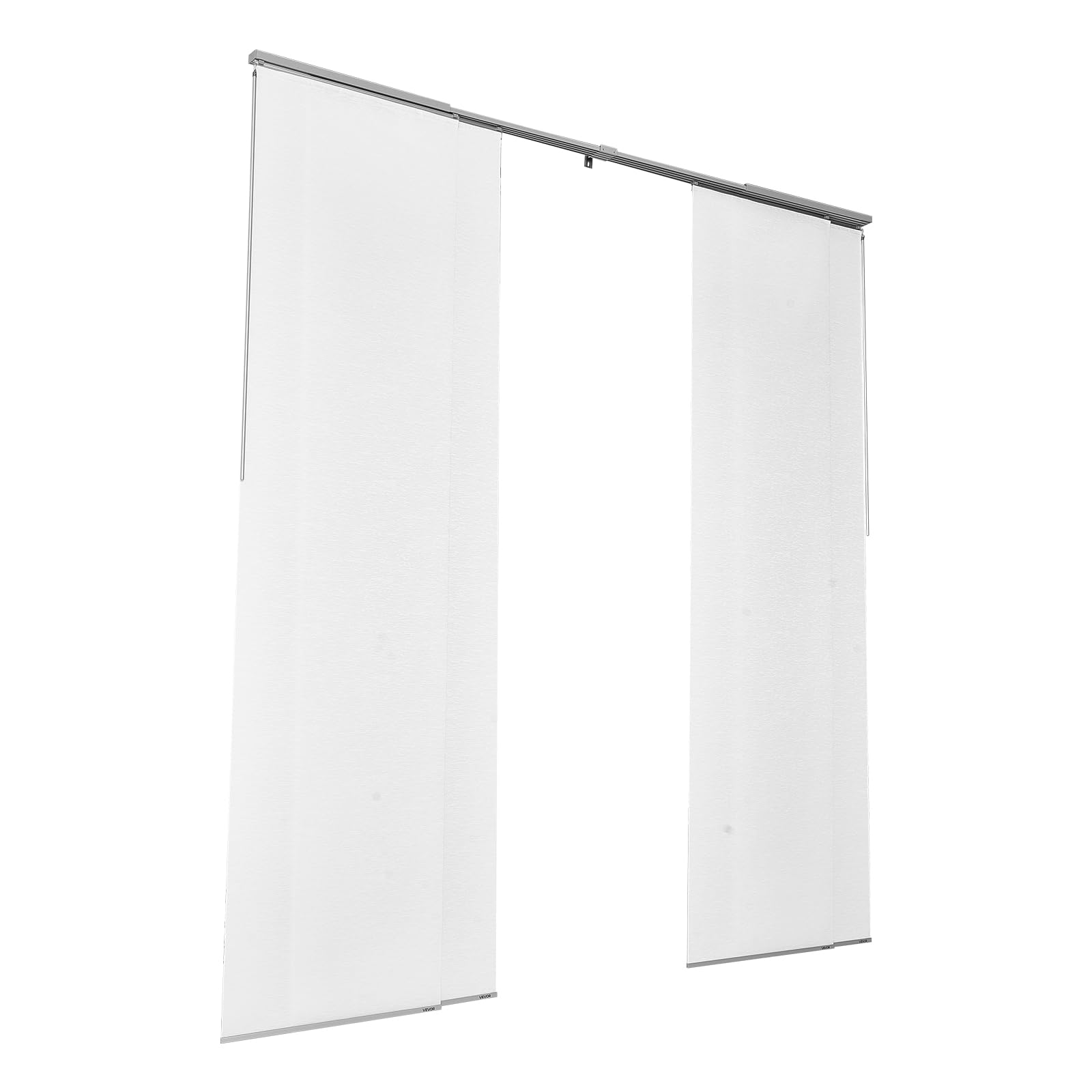 VEVOR Store à Panneaux sur Rail Extensible 116-218 cm de Largeur, Panneau Japonais Vertical Ajustable jusqu'à 243 cm de Hauteur, pour Portes Coulissantes, Séparation de Pièce, Fenêtres, Blanc