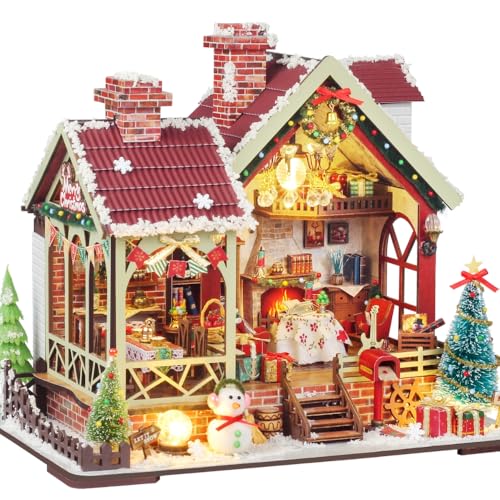 ROCOXIA Warm Christmas Lodge Book Nook Kit — DIY book nook kit
