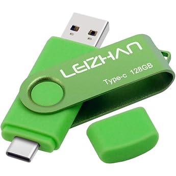 USB Stick Type C Memory Stick 128GB Flash Drive OTG On The Go 2-in-1 USB C Memory Stick for Type-C Smart Phone and MacBook 128GB Green