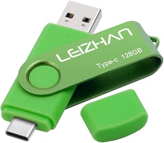 leizhan 128 gb USB Flash Drive USB 3.0 Type C Phone Picture Stick for Samsung Galaxy S10+, S10e, S10,S9, Note 9, S8, S8 Plus,Google Pixel XL Thumb Drive, Green