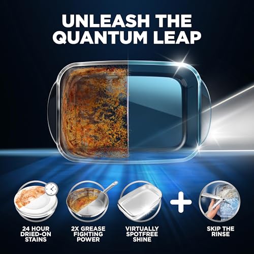 Image of Finish Quantum Dishwasher Pods, No Pre-Rinse Dishwasher Detergent Soap Removes 24HR Dried-On Stain and Grease, Leaving a Virtually Spotless Shine, 22 Count