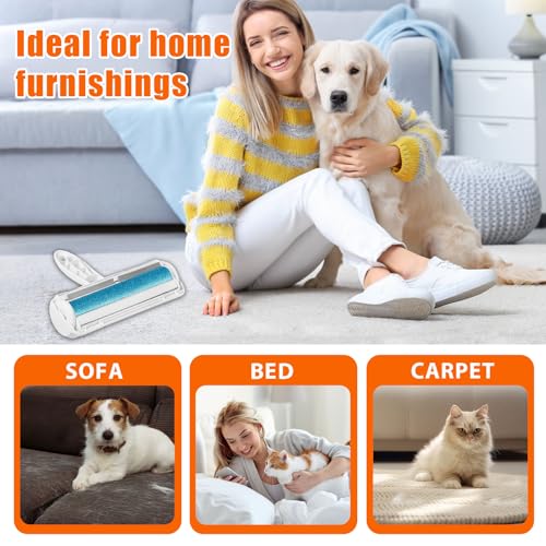 Image of Pet Hair Remover Lint Roller for Pet,Cat Hair Removal Tool Reusable Lint Roller for Furniture, Couch, Carpet, Clothing and Bedding,White Blue