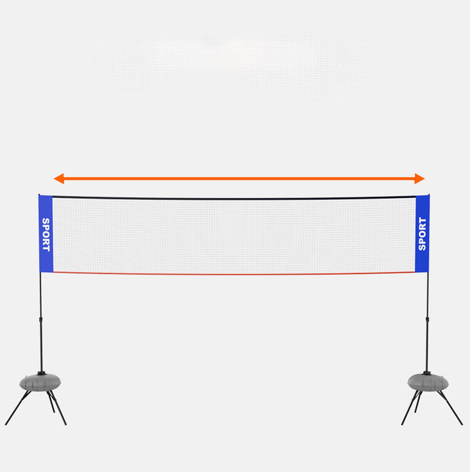 Badminton Tennis Pallayball Net Frame Portatile Standard Net Esternal Block Esterni Net Pieghevole Piegatura Semplice Semplice Net Post Staffa in Acciaio Inox(Size:4.1m)