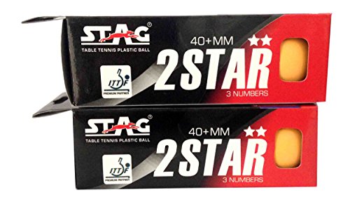 Image of Stag Two Star Plastic Table Tennis Ball, 40mm Pack of 6 (Orange)