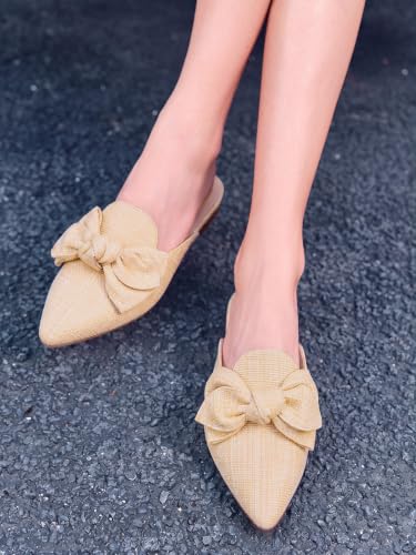 Image of Rilista Mules for Women Slip On Comfortable Pointed Toe Womens Loafers Women's Flats for Women's Mules & Clogs