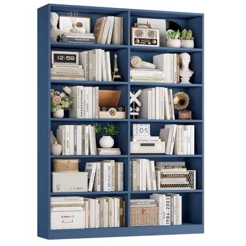 FirFurd Bücherregal Bücherschrank mit 12 Fächern 120x30x188,7 cm blau – Ansicht 1