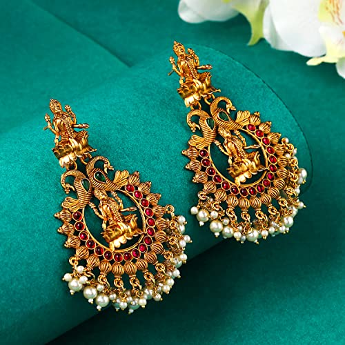 Chandbali Plated Beads Drop Earrings for Women