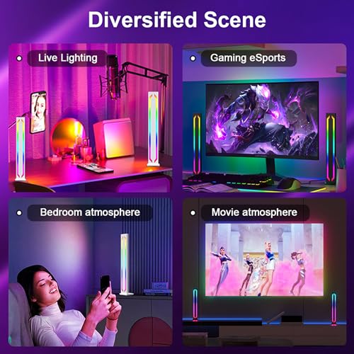ECOESPTI Flow RGB Light Bar, Smart Light Bar with Music Sync, TV Light Bar Compatible with Alexa and Google Home, Gaming Light Bar for TV, Movies, PC, Room Decoration, Thin, White - Image 6