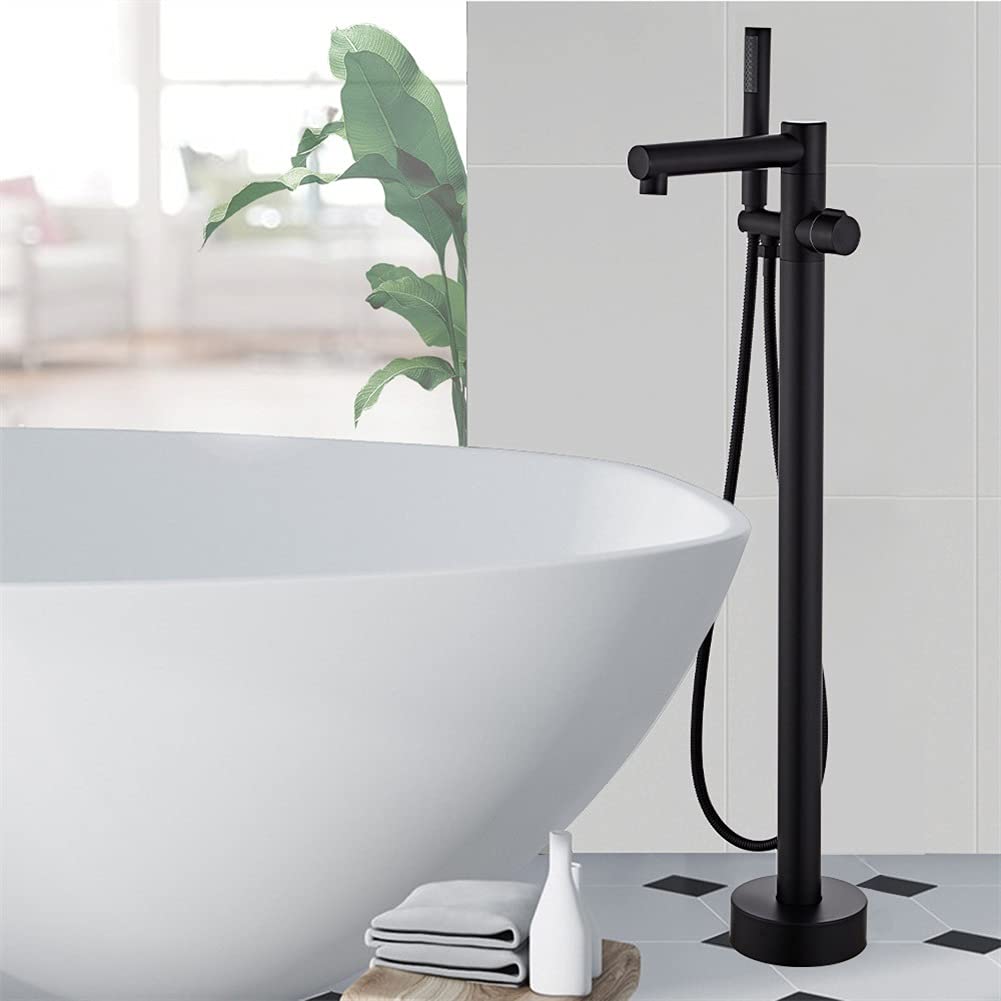 Rubinetto Da Bagno Freestanding Con Soffione Doccia - Design Moderno In Ottone Nero