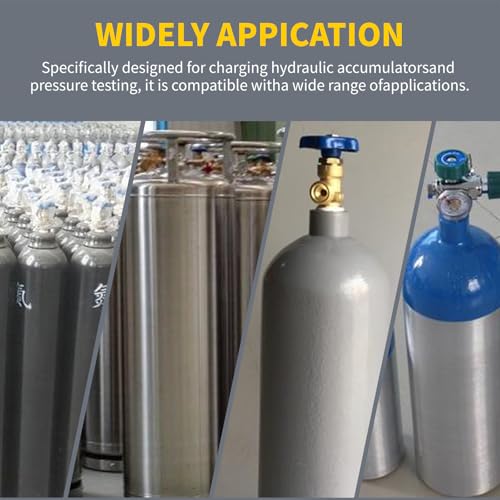 Image of Hydraulic Accumulator with Nitrogen Charging Kit,Heavy-Duty Hydraulic System Tool with for Industrial, Agricultura,Machinery,with Safety Couplings,Pressure Gauge,CGA580 Adapter,Auto Tool