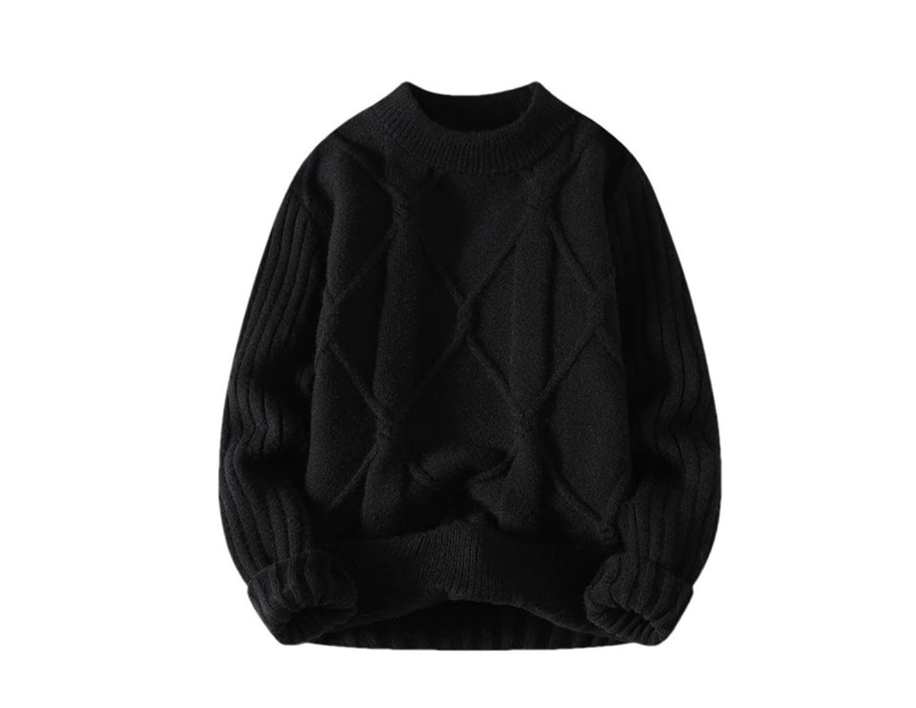 Jerseys Gruesos Y Cálidos para Hombre Suéter De Medio Cuello Alto Tejido con Cuello Redondo para Otoño E Invierno