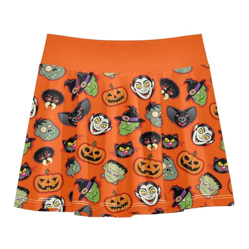 Girls Skorts High Waist Athletic Skirts with Shorts Halloween Stretchy Teens Performance Tennis