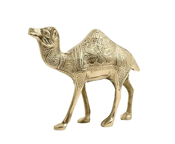 Image of Designer Brass Camel Idol | Authentic Vastu Remedy for Business Growth, Persistence & Travel Luck | Handcrafted Brass Showpiece