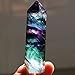 Clearance! DDLmax Natural Hexagonal Crystal Quartz Healing Fluorite Wand Stone Purple Green Gem (4.1-4.9cm, A)