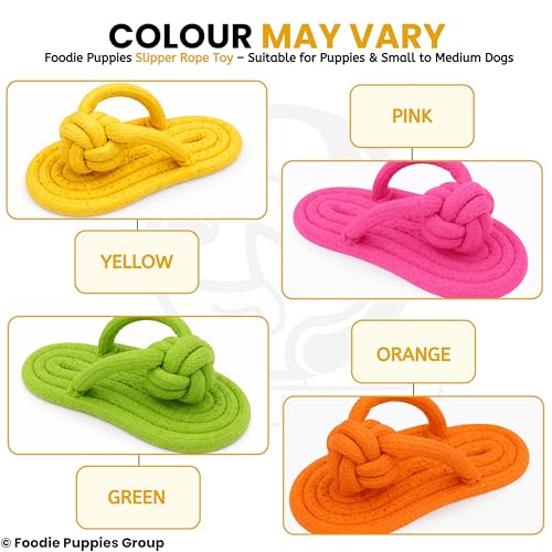 Image of Foodie Puppies Durable Cotton Rope Chew Toy for Dogs | Chewing, Fetching, Playing, Teething & Training for Small to Medium Dogs & Puppies (Slipper Rope)