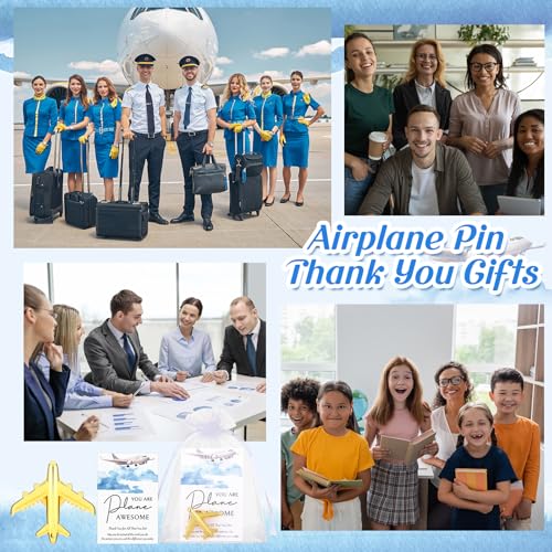 Tondiamo Flight Attendant Gifts Bulk Travel Party Favors Airplane Pins Cards Flight Attendant Accessories Travel Decorations 6