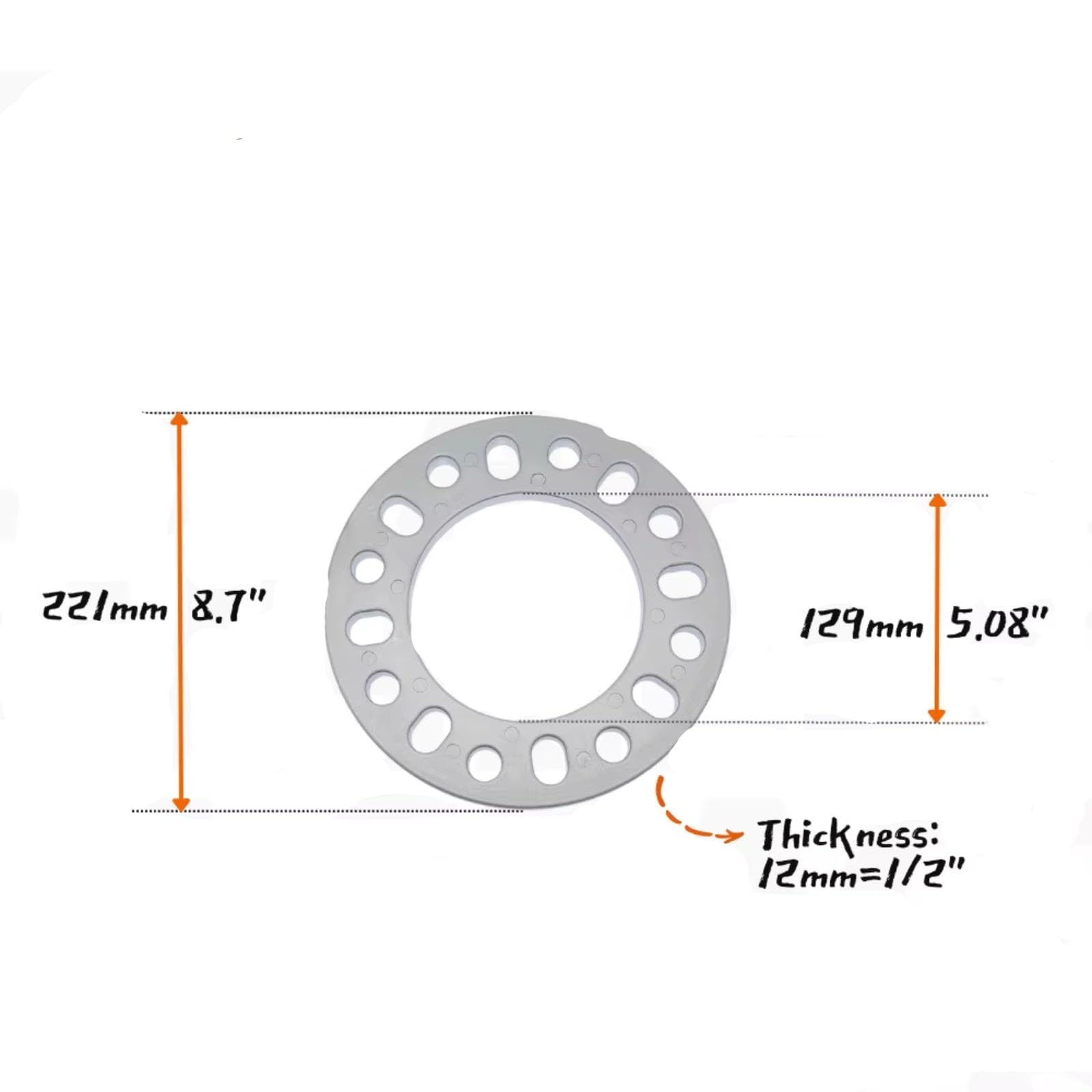 Espaciadores Rueda 12 Mm Para 8 Orejetas Para Chevrolet Para Silverado