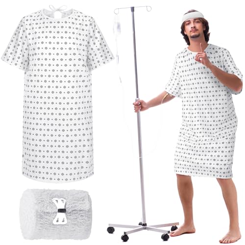 Cozypower Unisex Hospital Gowns Patient Gowns Funny Halloween Cosplay Costumes Halloween Dress up Party Medical Themed Events(Adults, M)