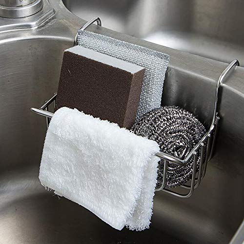 TuuTyss Stainless Steel Large Capacity Hanging Sink Caddy Organizer Sponge Holder Rack for Kitchen - Thumbnail 3
