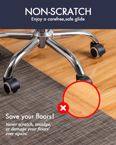 Image of BARoyal Office Chair Mat for Hardwood Floor Under Desk Computer Rolling Chair Mat for Wood /Tile Floor Non-Slip Heavy Duty Desk Rug PVC Plastic Hard Floor Protector 46 inchx 60 inch (Dark Walnut)