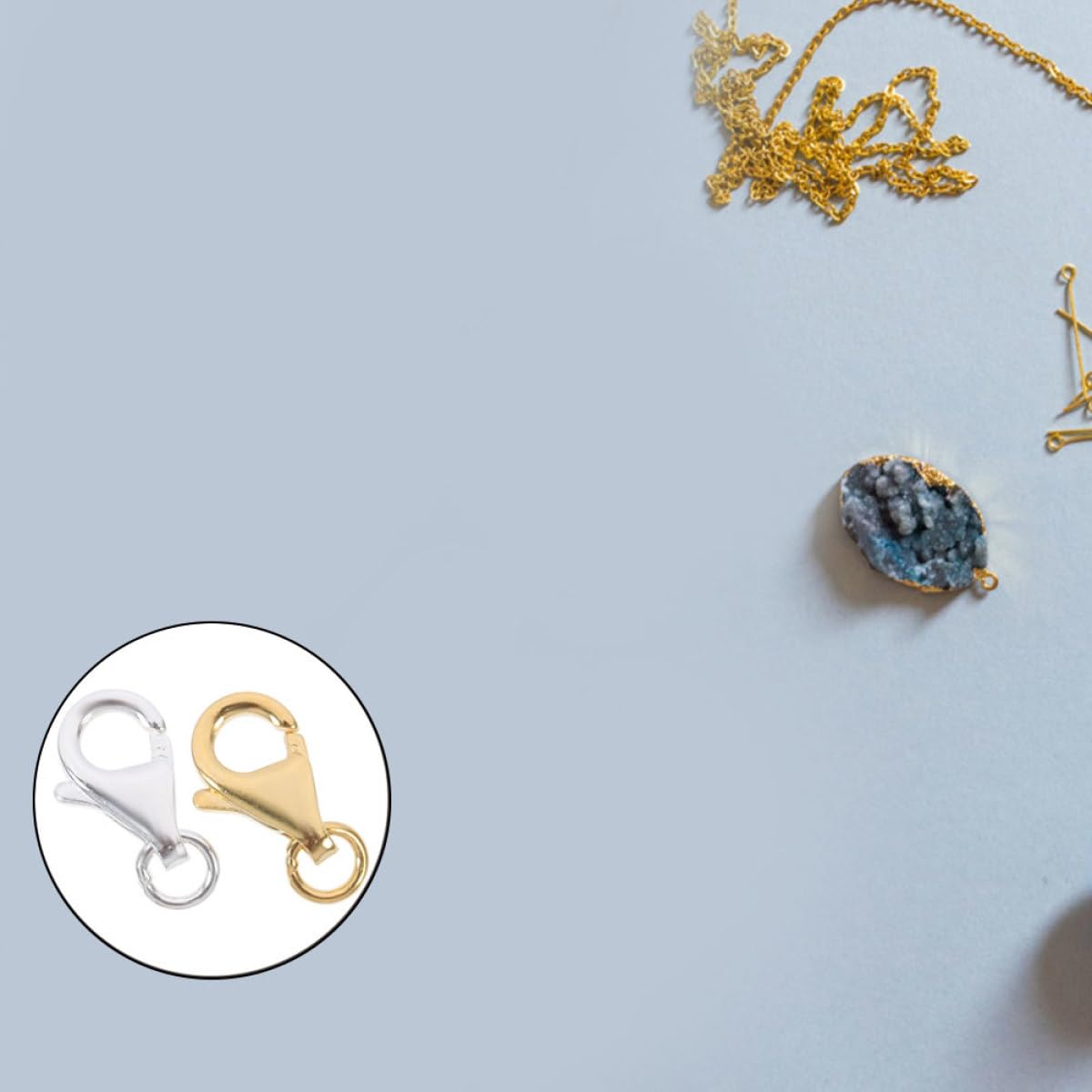 TEHAUX 10juegos Conectores De Pulsera y Collar De Inoxidable Accesorios De Joyería Mano Clips De Langosta Para