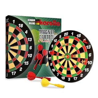 Karella cible de fléchettes magnétique, 40 cm, 6 fléchettes