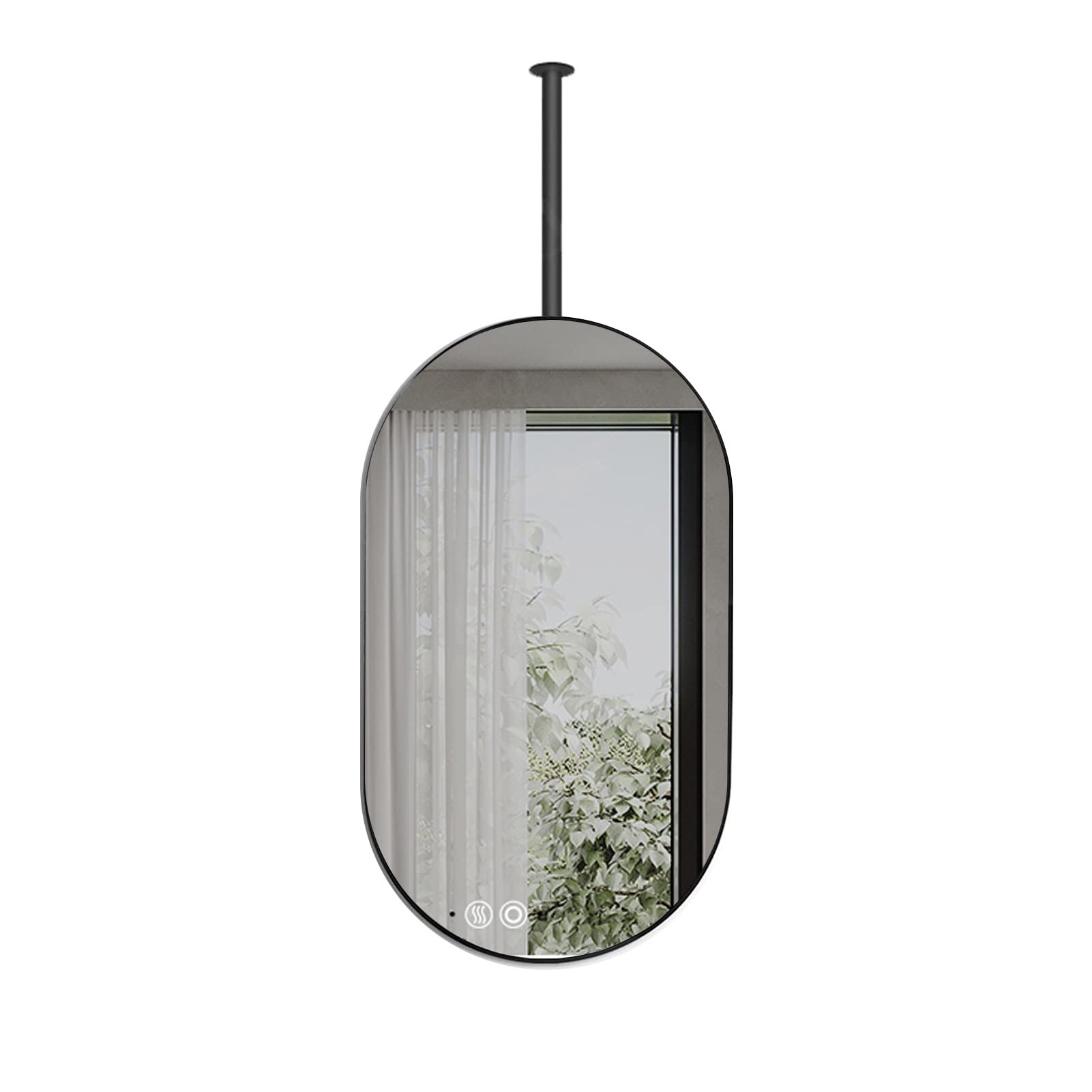 WJFTODAY Modern Decorative Ceiling Hanging Mirror - Wall-Mounted Oval HD Vanity Makeup Mirror for Home, Hotel, Living Room, and Bathroom (Size: 50cm x 70cm)