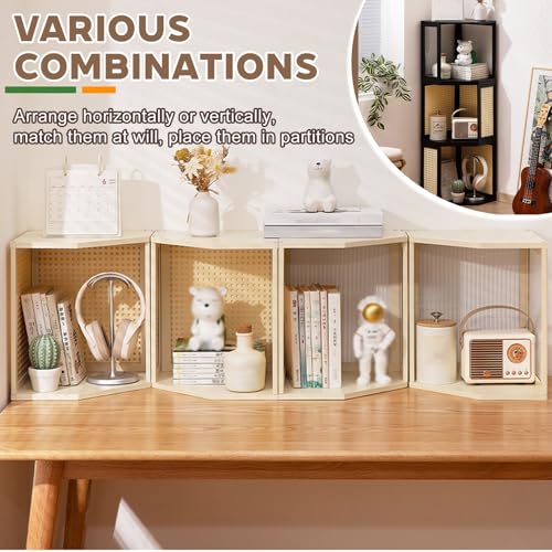 Boîtes rangement en bois combinables étagère angle bureau dortoir table jeux - 4
