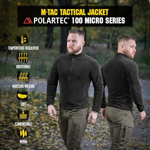 Image of M-Tac Nord Polartec 200 Fleece Jacket for Men - Military Style Sweatshirt Tactical Full Zip Warm Sweater