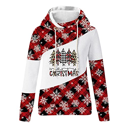 Dames sweatshirt met capuchon lange mouwen met kerstmotief, geborduurd - Afbeelding 4