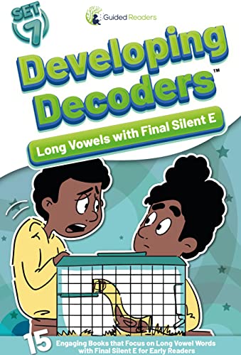 Decodable Readers: 15 Long Vowels with Final Silent E Phonics Books for Beginning Readers Ages 4-7 Developing Decoders (Set 7)