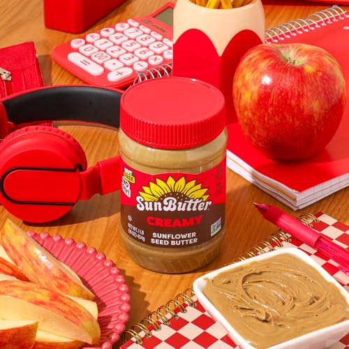 Image of SunButter Creamy Sunflower Seed Butter, 16 oz Nut-Free Spread with 7g Plant-Based Protein, Roasted Rich & Savory Flavor, Smooth Texture | Vegan, Kosher & Non-GMO
