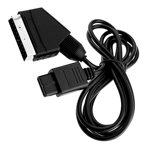 YINETTECH 1.8m RGB Câble vidéo AV Cordon Noir pour PAL Super Nintendo N64 NGC Snes